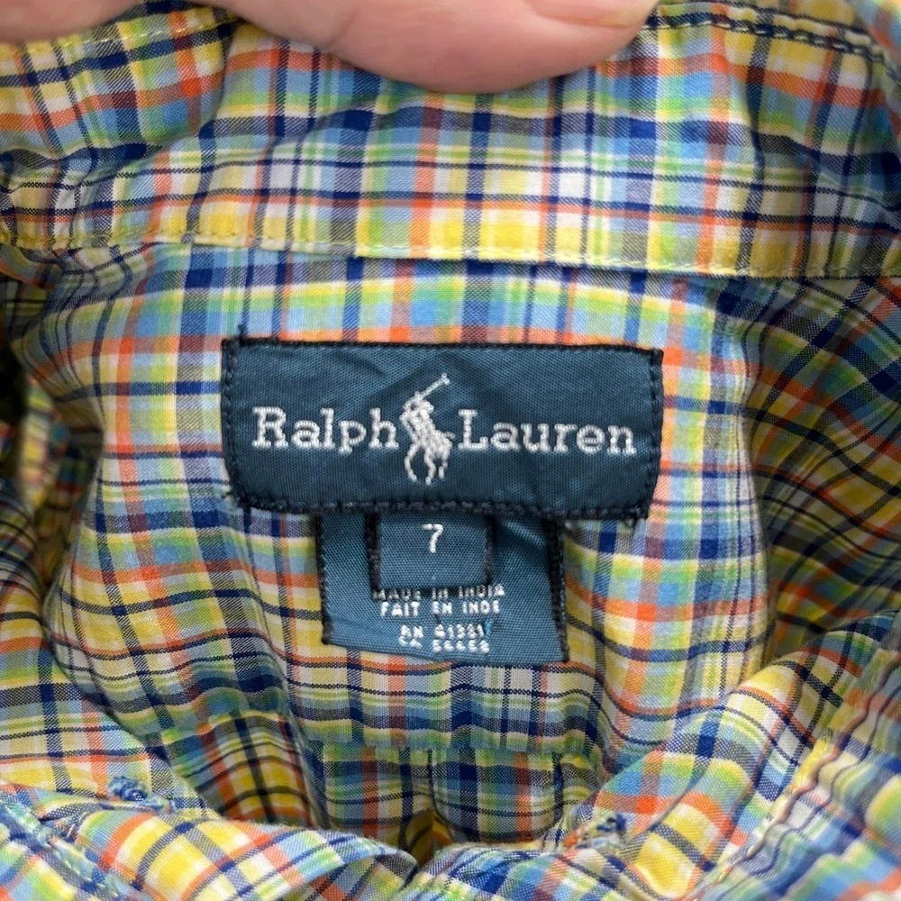 Ralph Lauren Button Shirt Boys 7 Preppy Oxford‎ Heritage Classic Essential Style